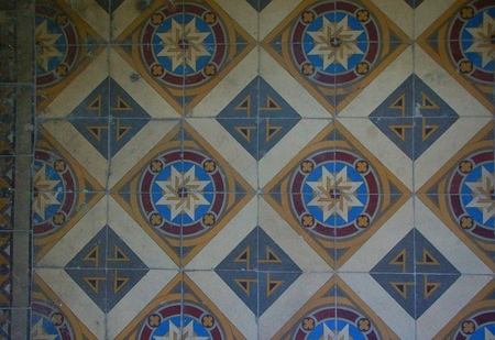 Fragment of the floor in the Art Nouveau style in the house on Kamennoostrovsky in St. Petersburgのeditorial素材