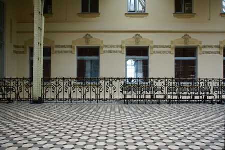 Fragment of the interior of the Light Hall at the Vitebsky Railway Station in St. Petersburgのeditorial素材