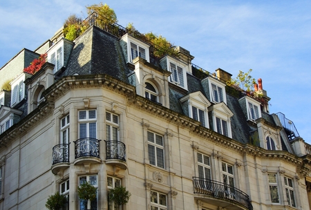 Fragment of the facade of a residential building in Londonの写真素材
