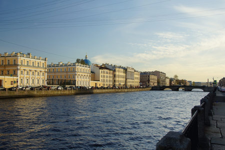 Summer evening on the Fontanka River Embankment in St. Petersburg