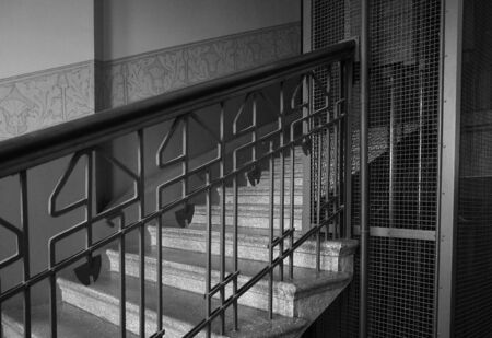 House Juniper in the Art Nouveau style on Katajanokka Island in Helsinki, the main staircase fenceの写真素材