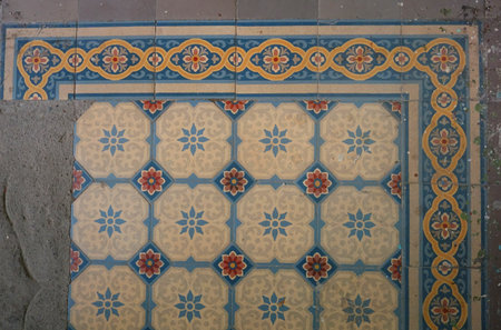 A fragment of the interior decoration of the main staircase in the art nouveau style in the...
