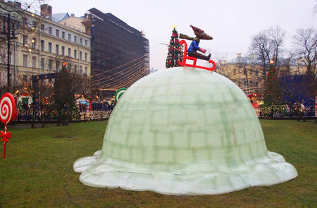 Walk along the night decorated for the New Year of St. Petersburg, Fairy-tale mice at the Christmas...