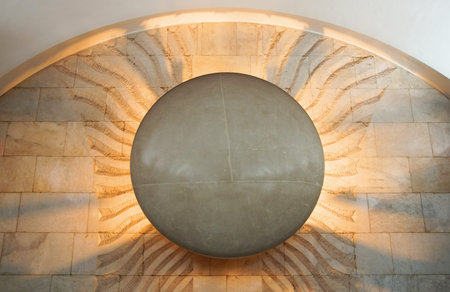 Fragment of the interior of the Lesnaya metro station in St. Petersburgの写真素材