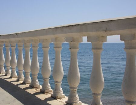 Colonnade on the shores of sea  blackの写真素材