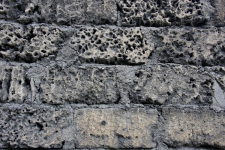 The old wall was built of stoneの写真素材