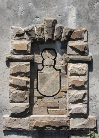 The old wall was built of stoneの写真素材