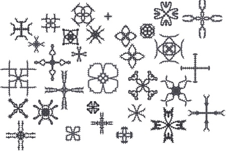 Elements of ornament for design in retro style black on white backgroundの写真素材