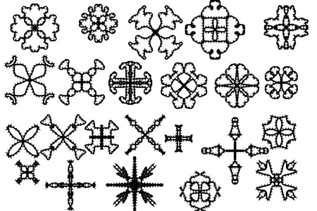 Elements of ornament for design in retro style black on white backgroundの写真素材