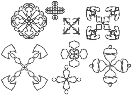 Elements of ornament for design in retro style black on white backgroundの写真素材