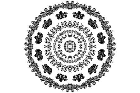 Elements of ornament for design in retro style black on white backgroundの写真素材