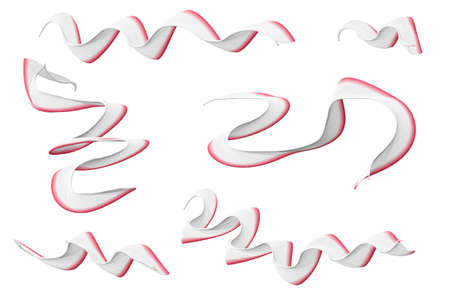 Tape winding different pieces on a white background for the design of printed materialsの写真素材