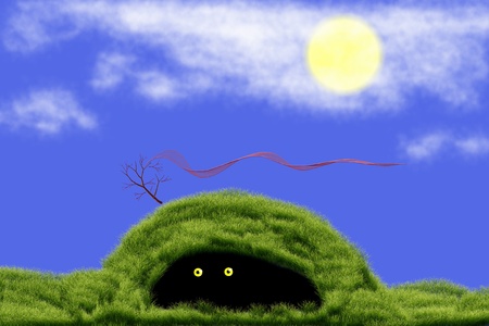 Animal in the hole waiting for when spring comesの写真素材