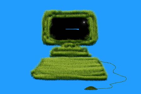 Environmentally friendly kmpyuter grass fantasy of the futureの写真素材
