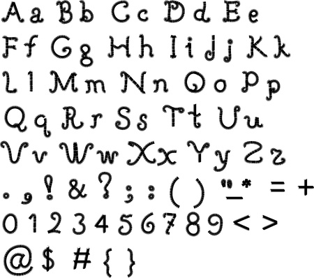 Original font, alphabet on a white background for the design and executionのイラスト素材