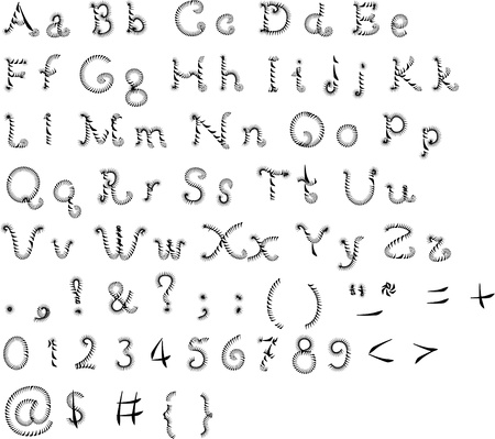 Original font, alphabet on a white background for the design and executionのイラスト素材