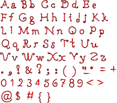 Original font, alphabet on a white background for the design and executionのイラスト素材