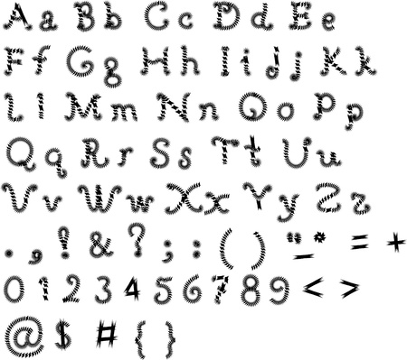 Original font, alphabet on a white background for the design and executionのイラスト素材