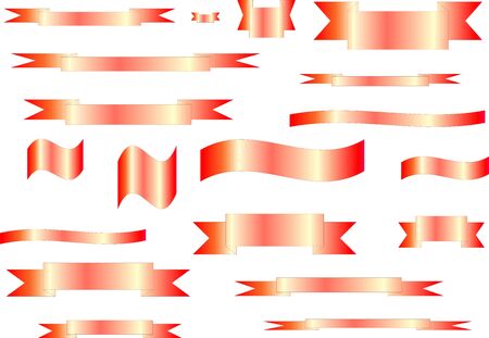 Complete set of banners and ribbonsのイラスト素材