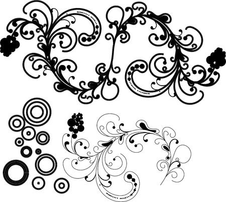  Ornament Flowers Vintage Design Elementsの写真素材