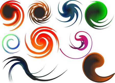 colorful swirls and spirals on white backgroundのイラスト素材