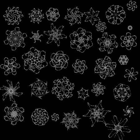 Beautiful ornamental rosettes set  For ethnic or tattoo design の写真素材