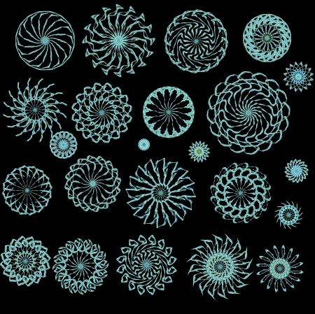 Beautiful ornamental rosettes set  For ethnic or tattoo design の写真素材