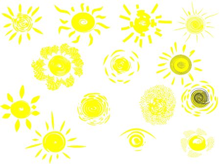 sun logo on white for design productsのイラスト素材