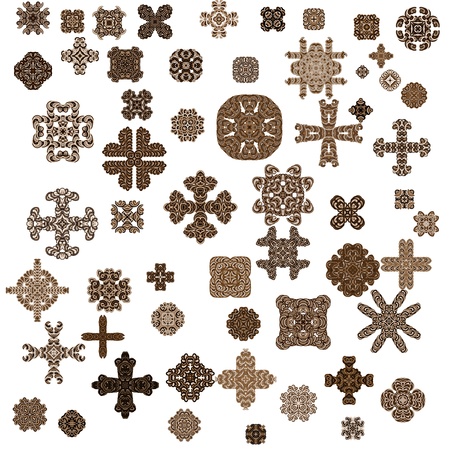Elements of ornament for design in retro style black on white backgroundの写真素材