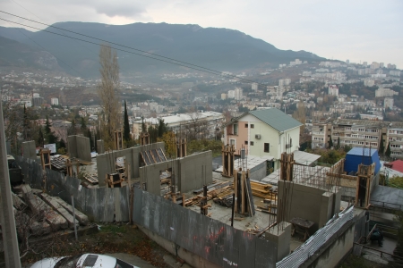 Ukraine, Crimea Yalta city 2012 - 2013 year construction apartment buildingのeditorial素材