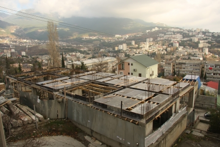 Ukraine, Crimea Yalta city 2012 - 2013 year construction apartment buildingのeditorial素材