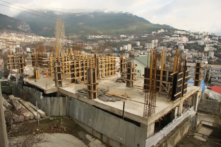 Ukraine, Crimea Yalta city 2012 - 2013 year construction apartment buildingのeditorial素材