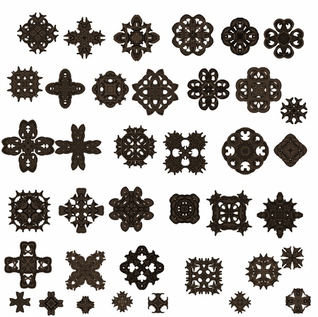 Elements of ornament for design in retro style black on white backgroundの写真素材