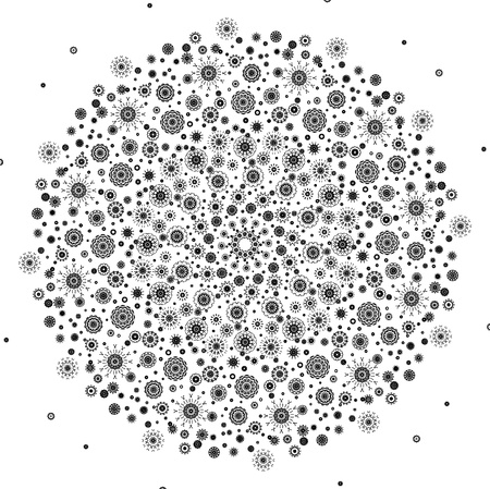 Elements of ornament for design in retro style black on white backgroundの写真素材