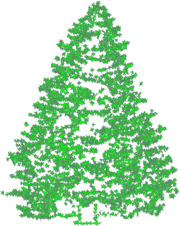 Christmas fir green painted on a white backgroundのイラスト素材