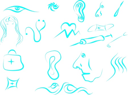 health and beauty logo on white backgroundのイラスト素材