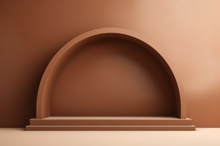 Enchanting 3D Arch Product Backdrop: Captivating Brown Tones with Window Shadow [PSD] Ã¢â¬â Aspect Ratioの素材