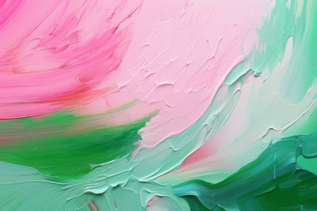 Vibrant Abstract Acrylic Paint Background: Green and Pink Textured Wallpaperの素材