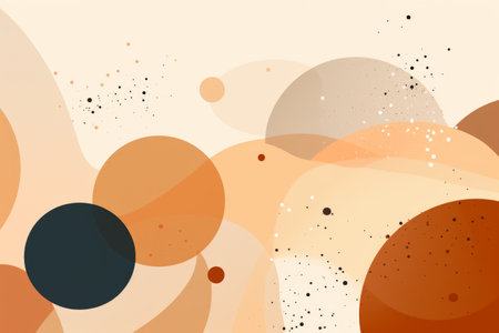 Harmonious Fusion: Abstract Memphis PNG Background Harmonizes Earth Tone Geometric Shapesの素材