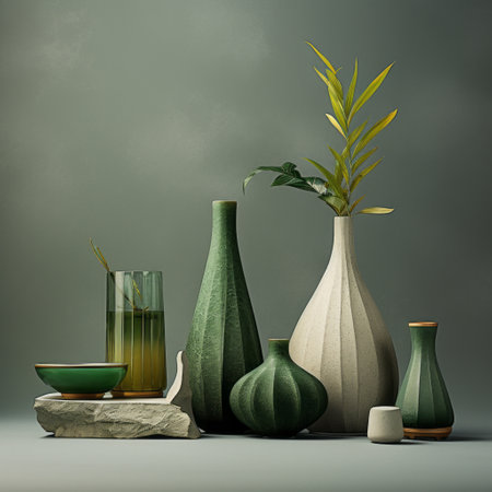 Timeless Elegance: Journey into a Mid Century Modern Showcase of CRISTAL VASE and Decor, Pulsating iの素材