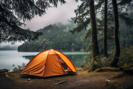 Solitude amidst Nature: A Weekend Escape for Hiking and Trekking in the Enchanting Forest by the Lakの素材