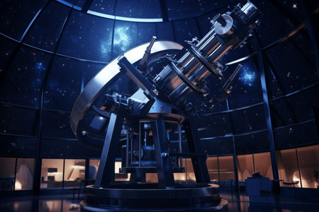 The Automatic Bearing and Platform Rotation Mechanisms in a Professional Telescope at a Space Observの素材