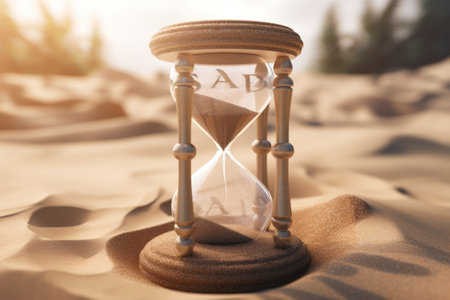 Sands of Time: Capturing the Beauty of an Hourglass in Ar 3:2の素材