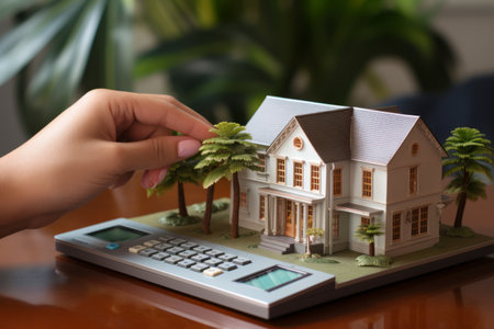 Calculating Dreams: A Captivating Snapshot of a Female Hand Unleashing Possibilities in front of a Vの素材