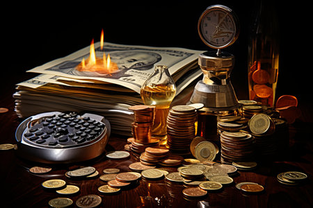 Captivating Financial Still Life: Exploring Abstract Elements in Assortment 01332 00の素材