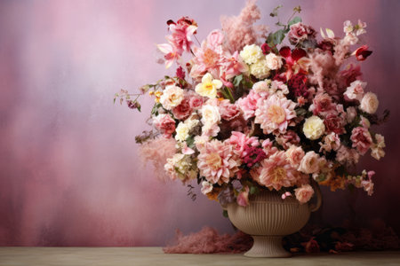 Captivating Floral Elegance: A Picture-perfect Bouquet with Ample Copy Space (AR 01597 01)の素材