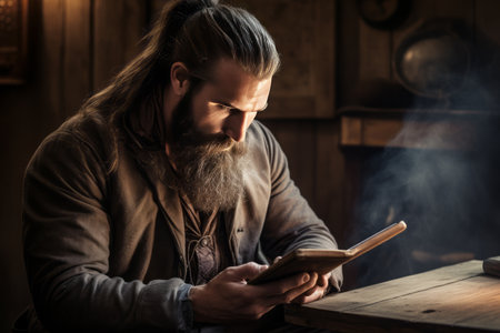 The Versatility of Bearded Enthusiasts: Capturing a Technologically Advanced Momentの素材