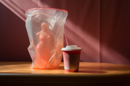 Vibrant Visuals: Exploring the World of Oversized Plastic Cups and Bags (AR 32-01744-01)の素材