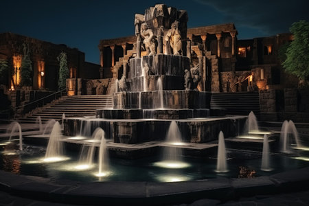 A Captivating Glimpse of the Renowned Fountain - Captured in a Stunning Shot!の素材