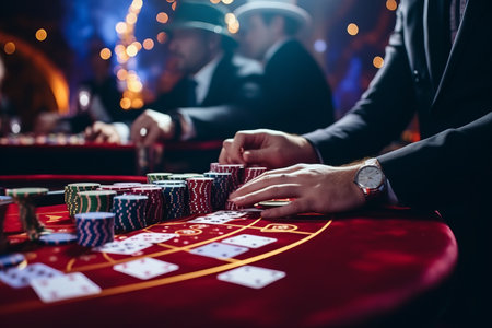 Winning Hands: A Vibrant Night of Poker at the Casino AR 32 02158 02の素材